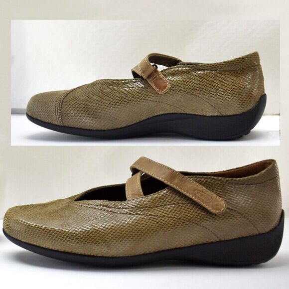 Wolky Passion Mary Jane Shoes Women's 8.5 Brown Embossed Leather Divine NEW - Picture 3 of 7